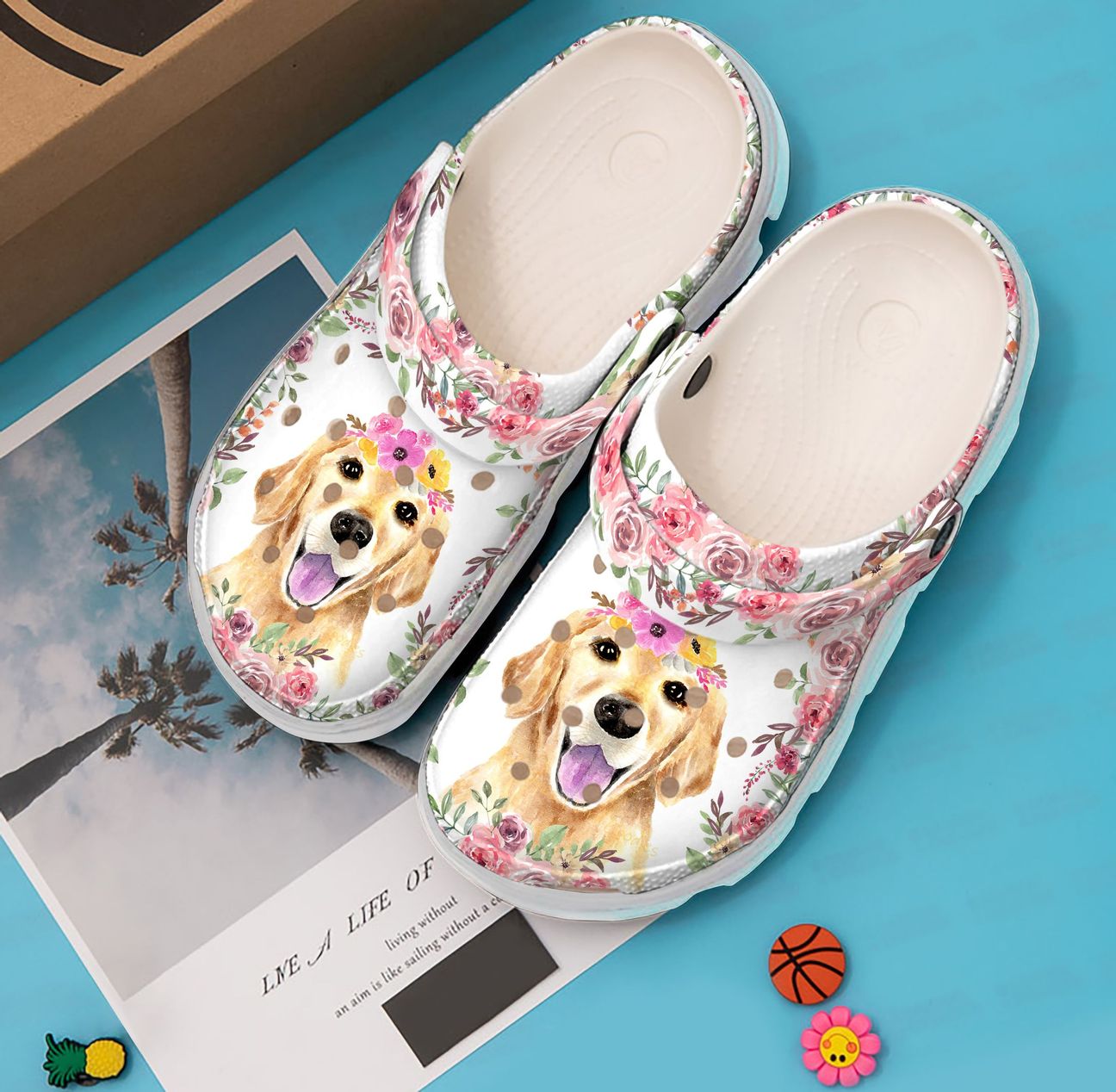 Golden Retriever Personalized Clog, Custom Name, Text, Color, Number Fashion Style For Women, Men, Kid, Print 3D Baby Golden Retriever