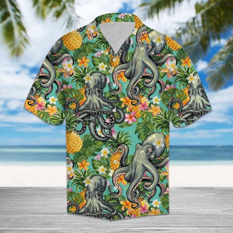 Octopus Pine Apple Tropical Hawaii Shirts Ha27946