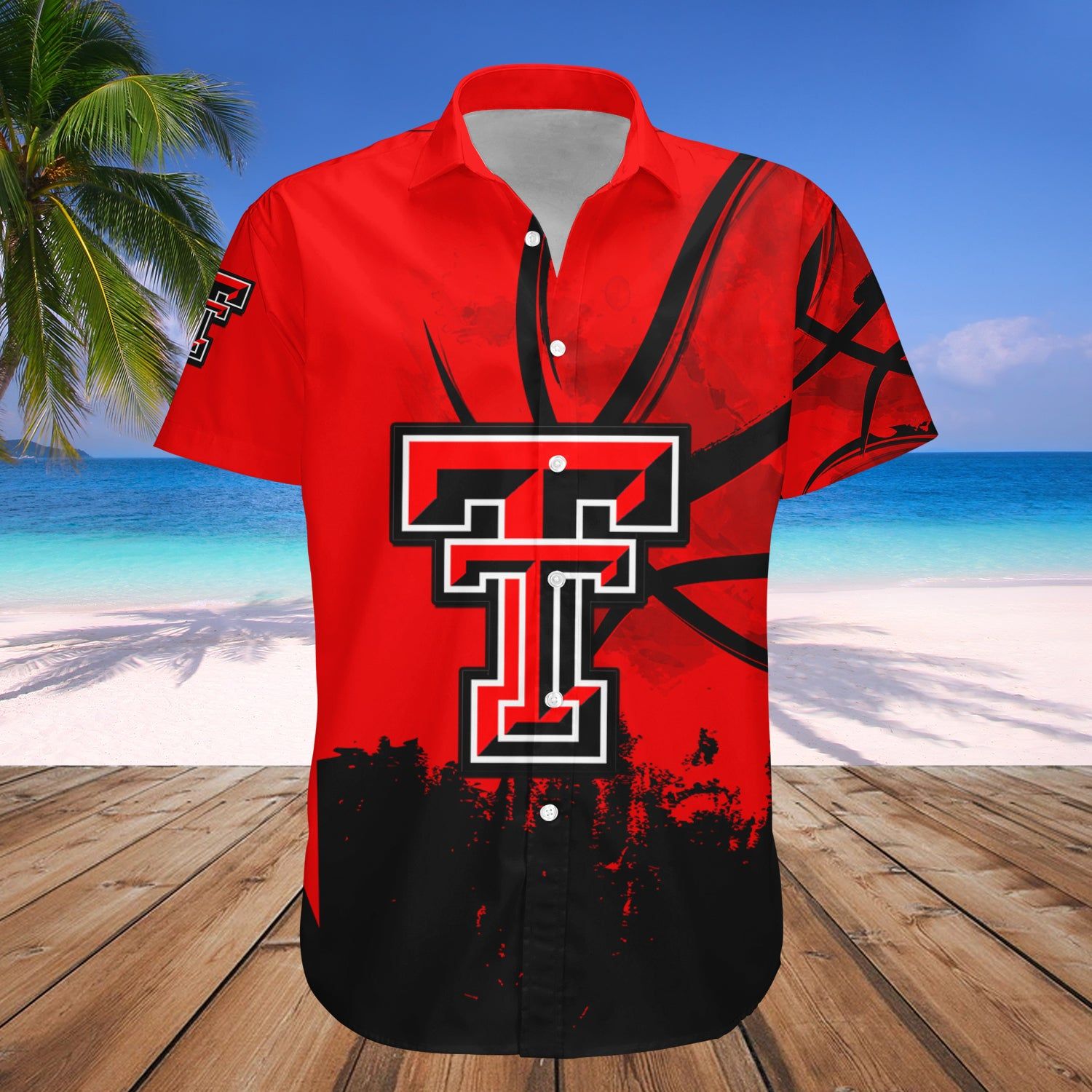 Texas Tech Red Raiders Hawaii Shirt Basketball Net Grunge Pattern – NCCA