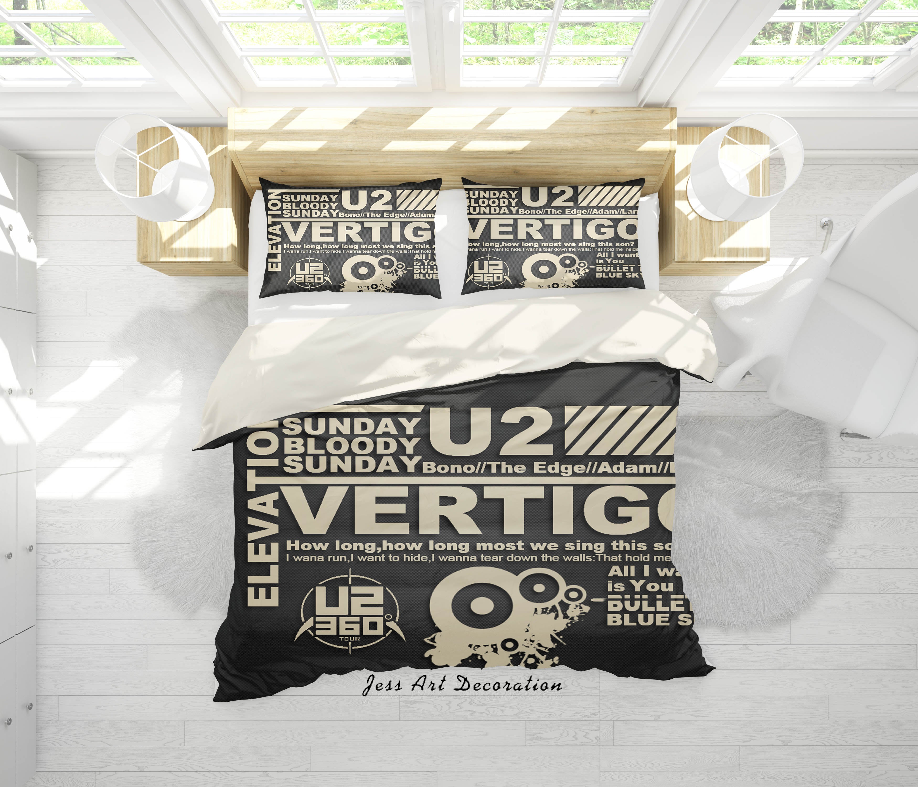 3D Music Band U2 Quilt Cover Set Bedding Set Pillowcases 08