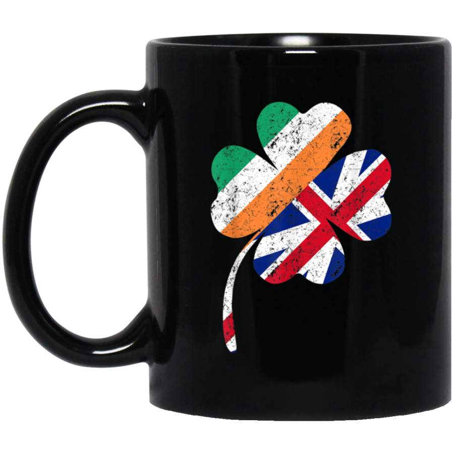 England Irish Flag Ireland Shamrock St Patricks Day Vintage Mug