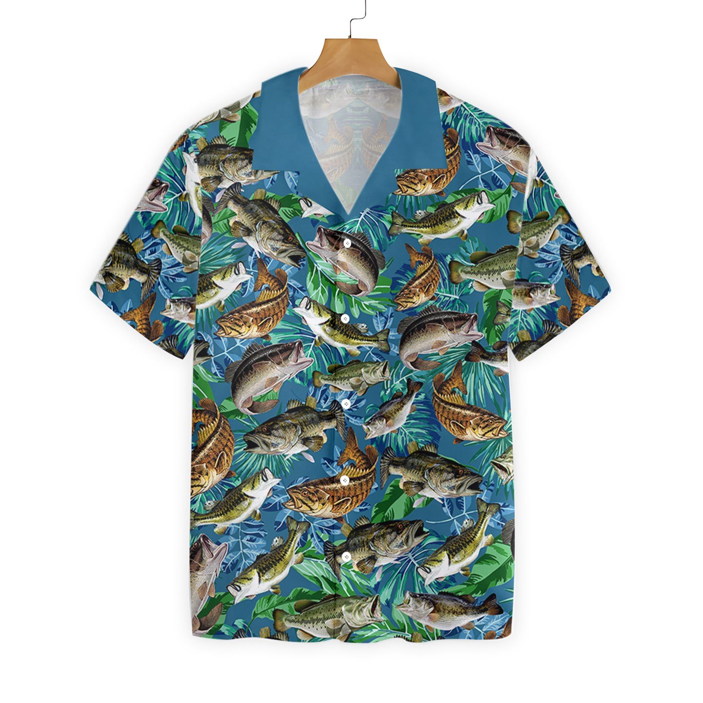 Bass Fish Seamless Pattern Fishing 1208 Hawaii Shirt Ha53177