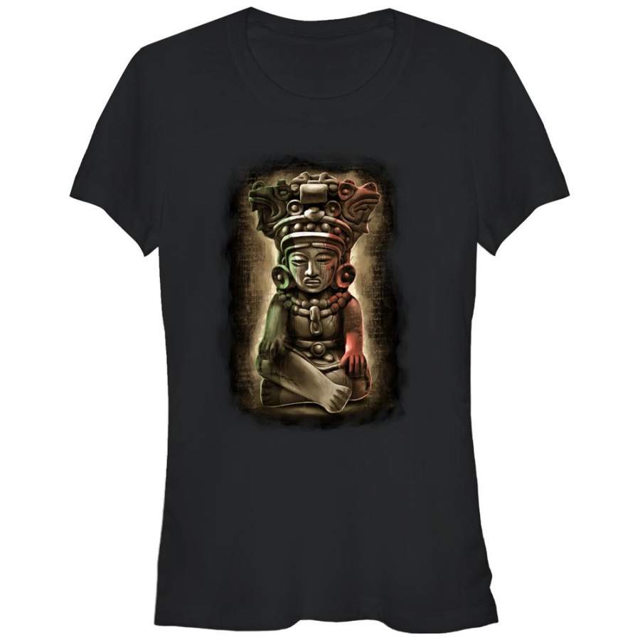 Aztlan Junior’s Aztec Sculpture  T Shirt Black S