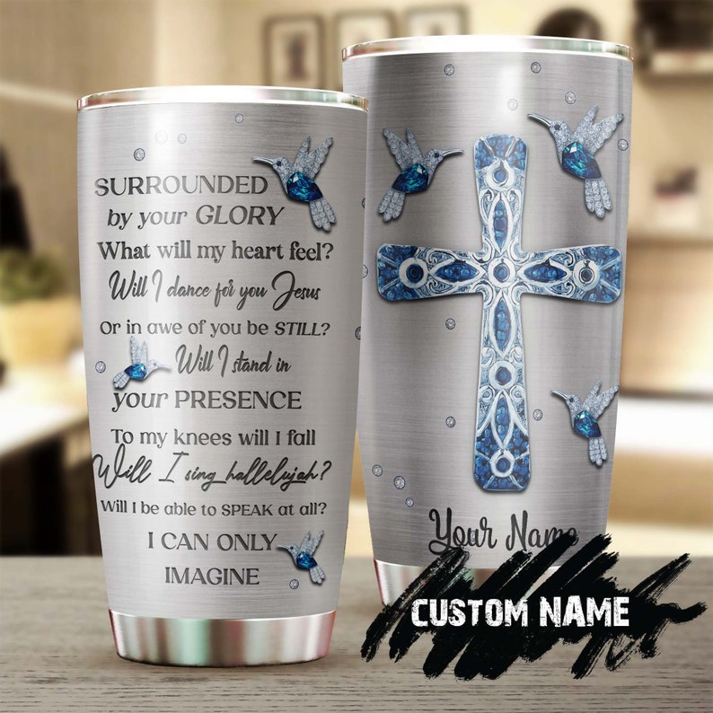 Jewelry Faith Hummingbird Hallelujah Will I Dance For You Jesus Personalized Tumbler-Birthday Christmas Gift For Jesus Catholic Christians