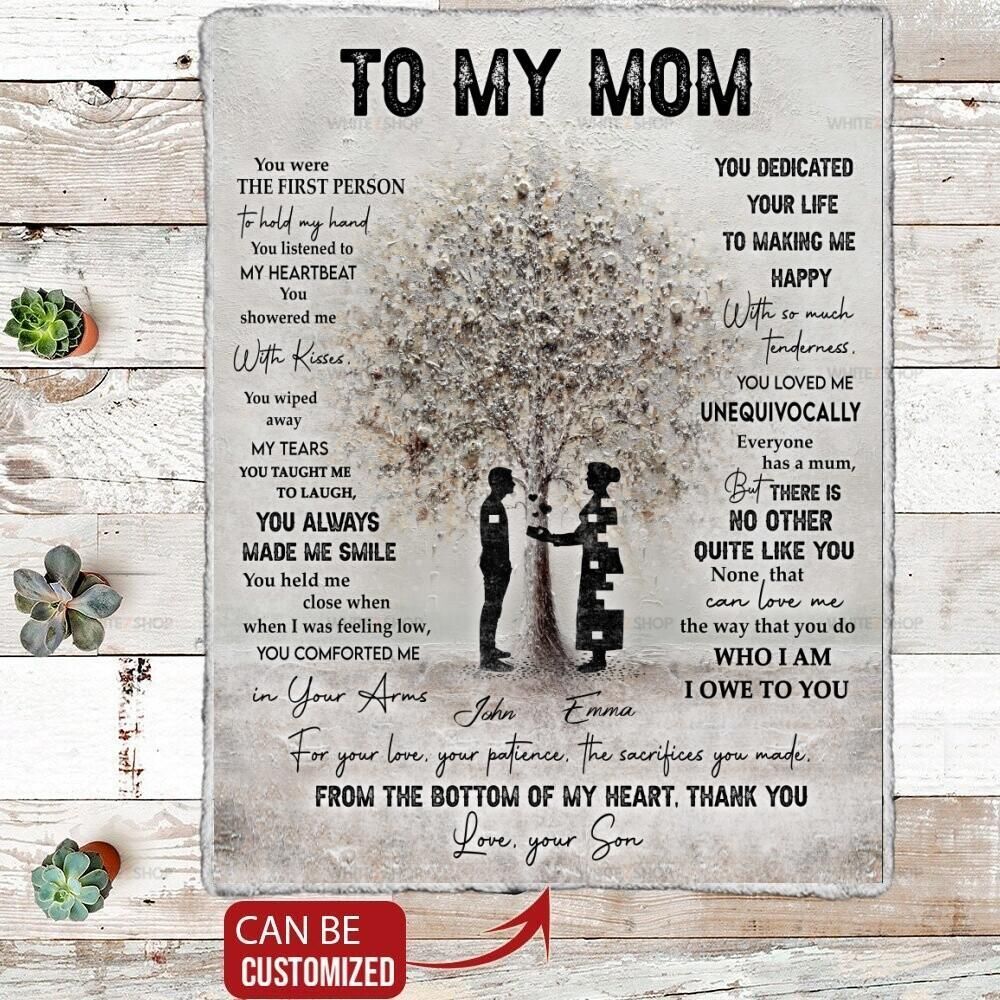 Son To Mom Custom Name Blanket Mother’S Day – To My Mom You Were The First Person To Hold My Hand