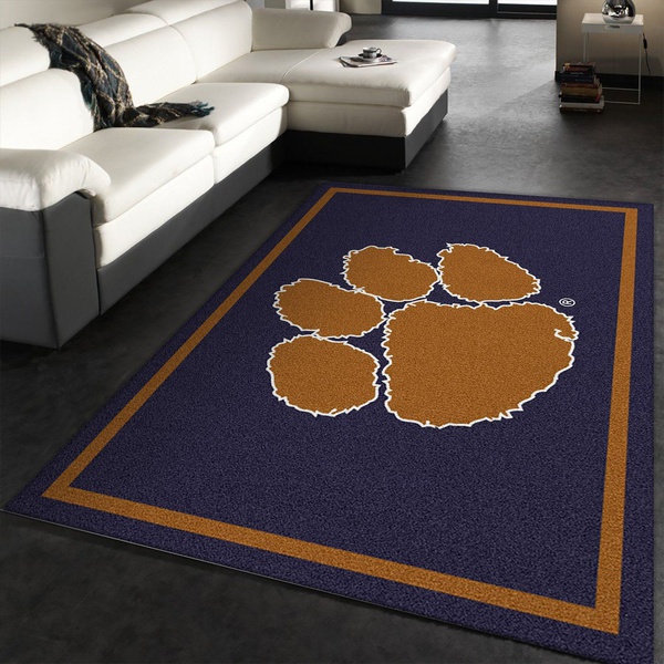 College Spirit Clemson Sport Area Rug Team Logo Home Decor Floor Decor