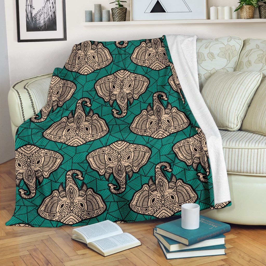 Boho Head Elephant Blanket