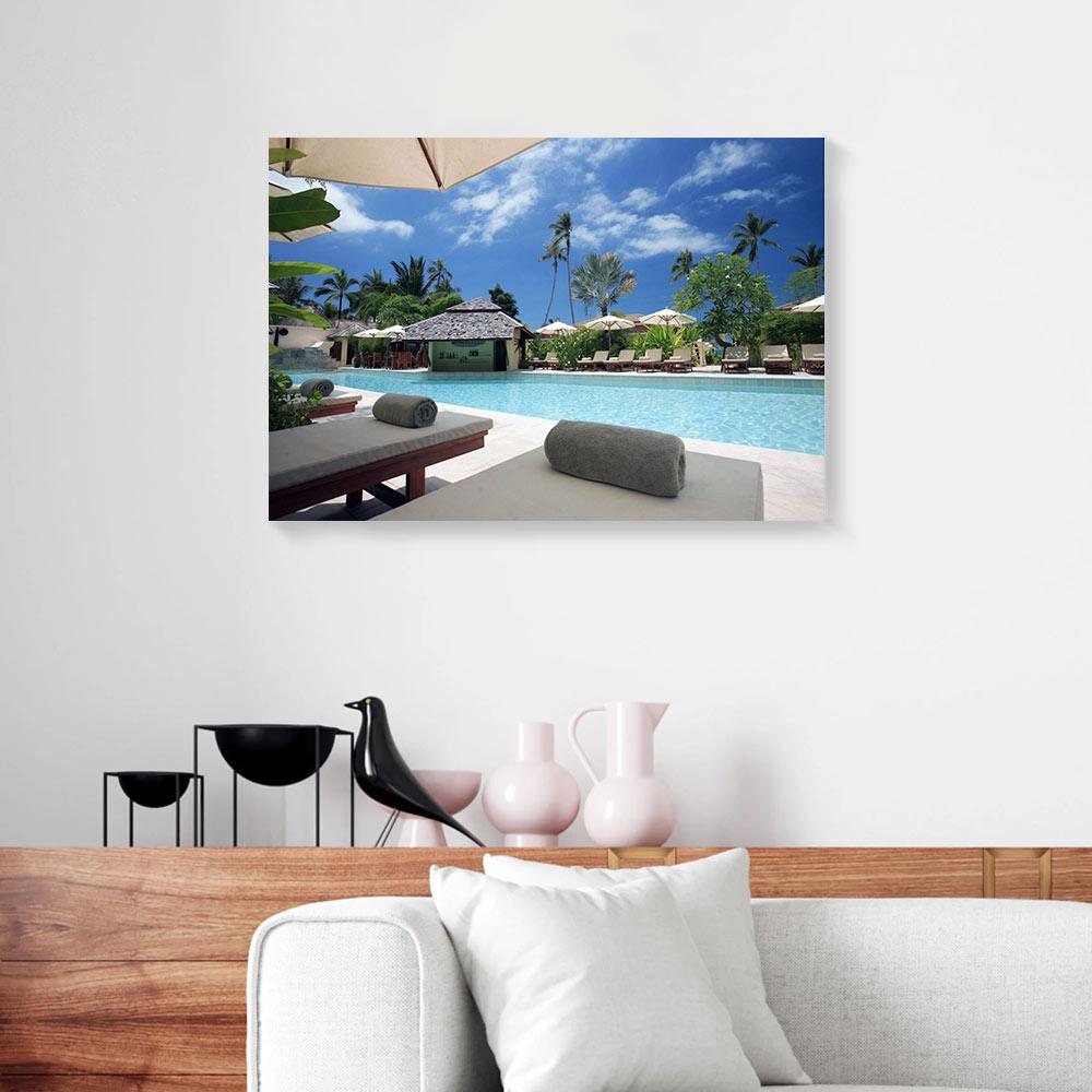 Canvas Art Prints Relax By The Pool Beautiful Resort Printing Home Canvas Wall Art Home Decoration