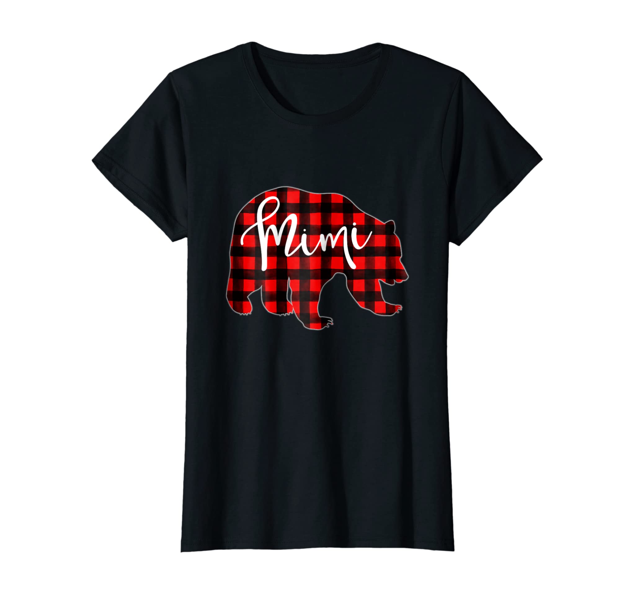 Womens Red Plaid Mimi Bear Shirt Matching Pajama Family Buffalo Tee