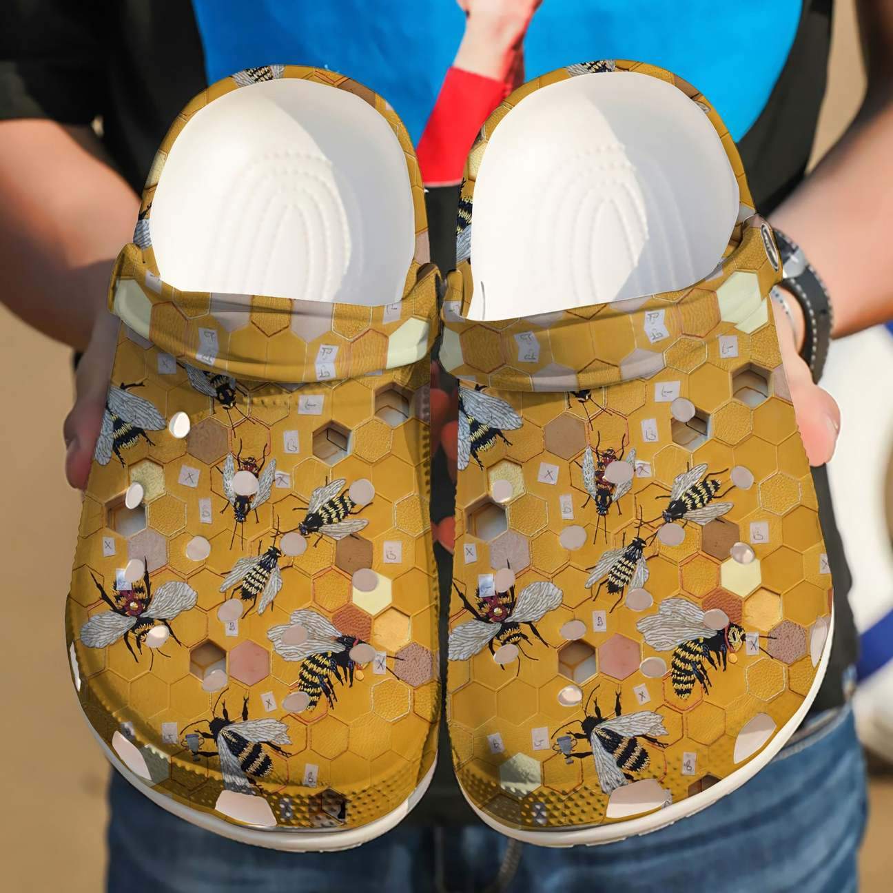 Bee Personalized Clog, Custom Name, Text Bumble Bee, Fashion Style For Women, Men, Kid, Print 3D