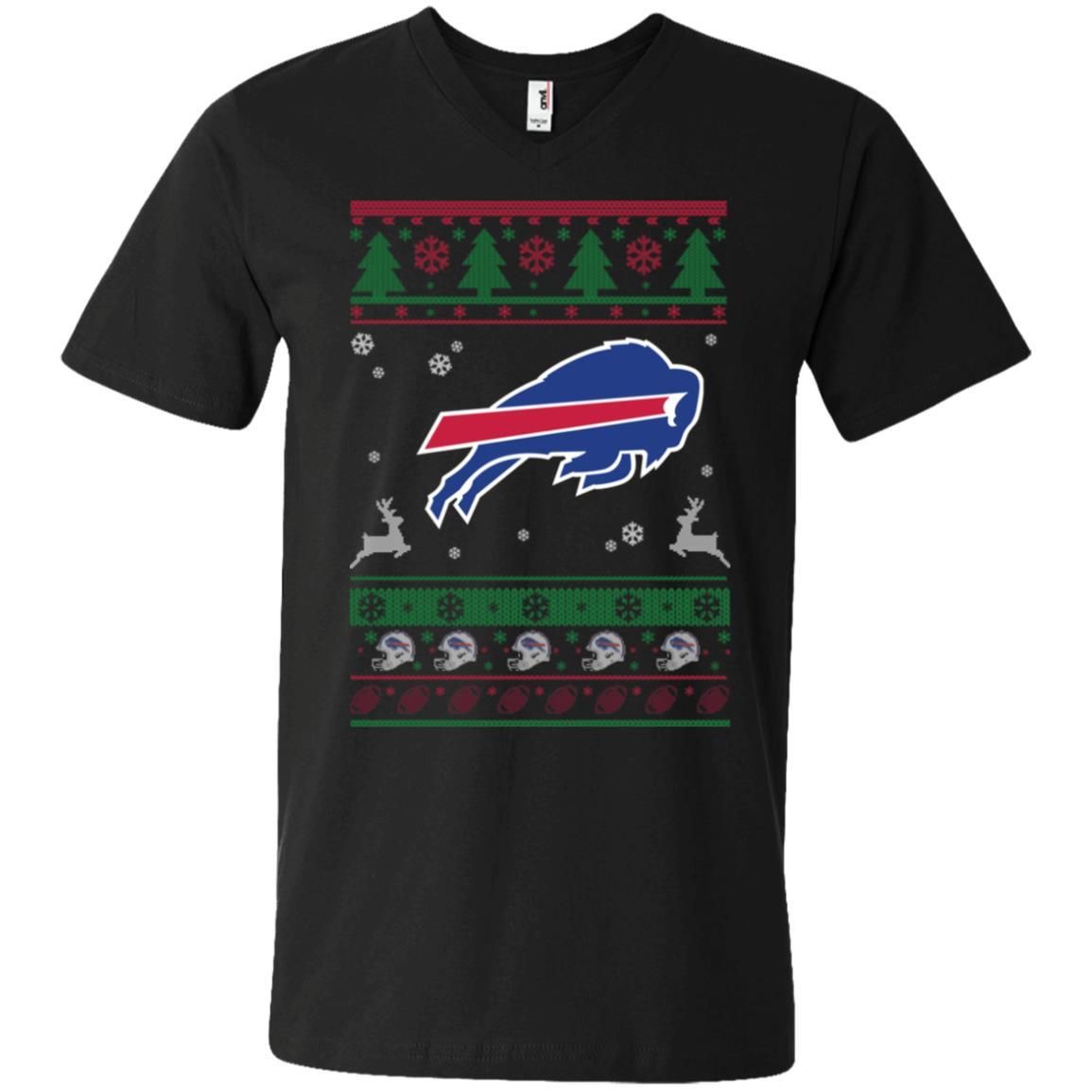 Buffalo Bills Logo Football Teams Ugly Christmas Sweater Men V-Neck T-Shirt