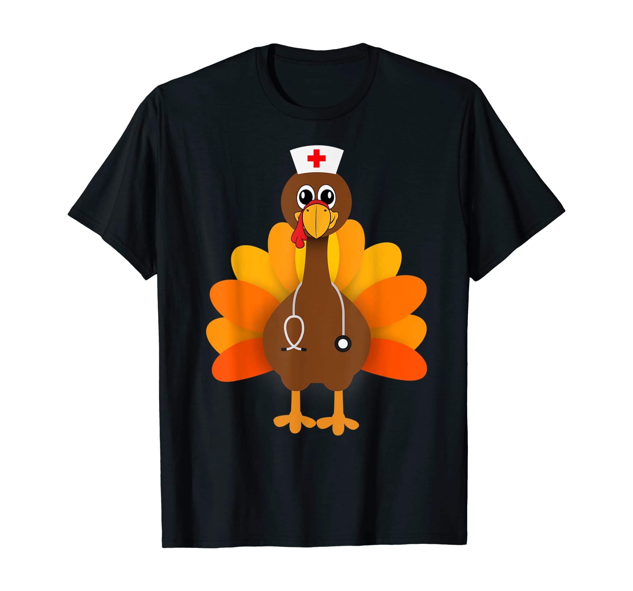 Thanksgiving Scrub Tops Women Turkey Nurse Holiday Nursing T-Shirt