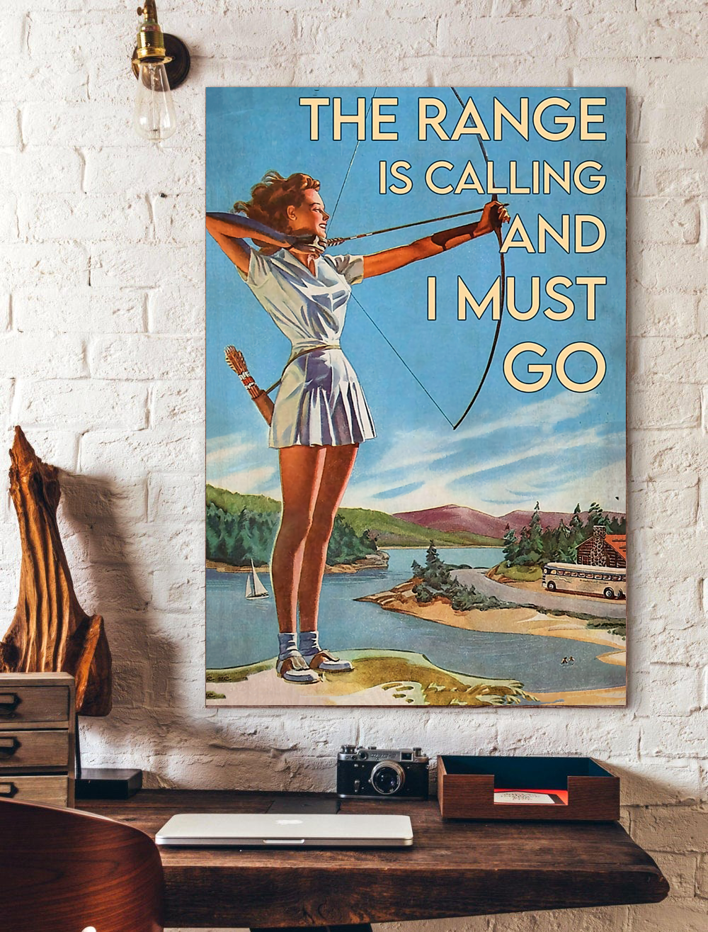 Archer Girl Vintage Vertical Print Poster