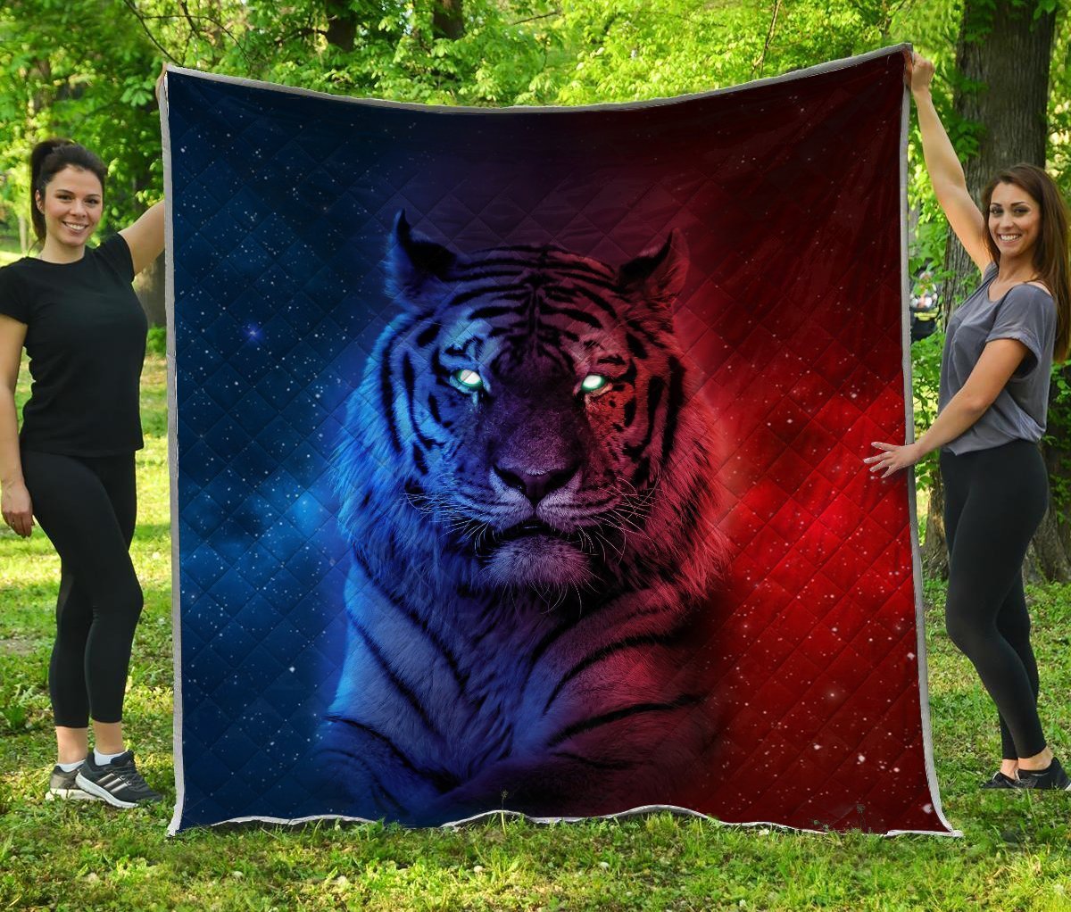 Tiger Galaxy 3D All Over Printed Quilt