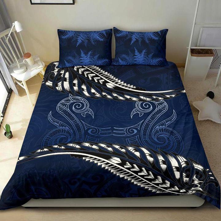 Tmarc Tee New Zealand Bedding Set Blue Manaia Maori Silver Fern Duvet Cover Mp13072006