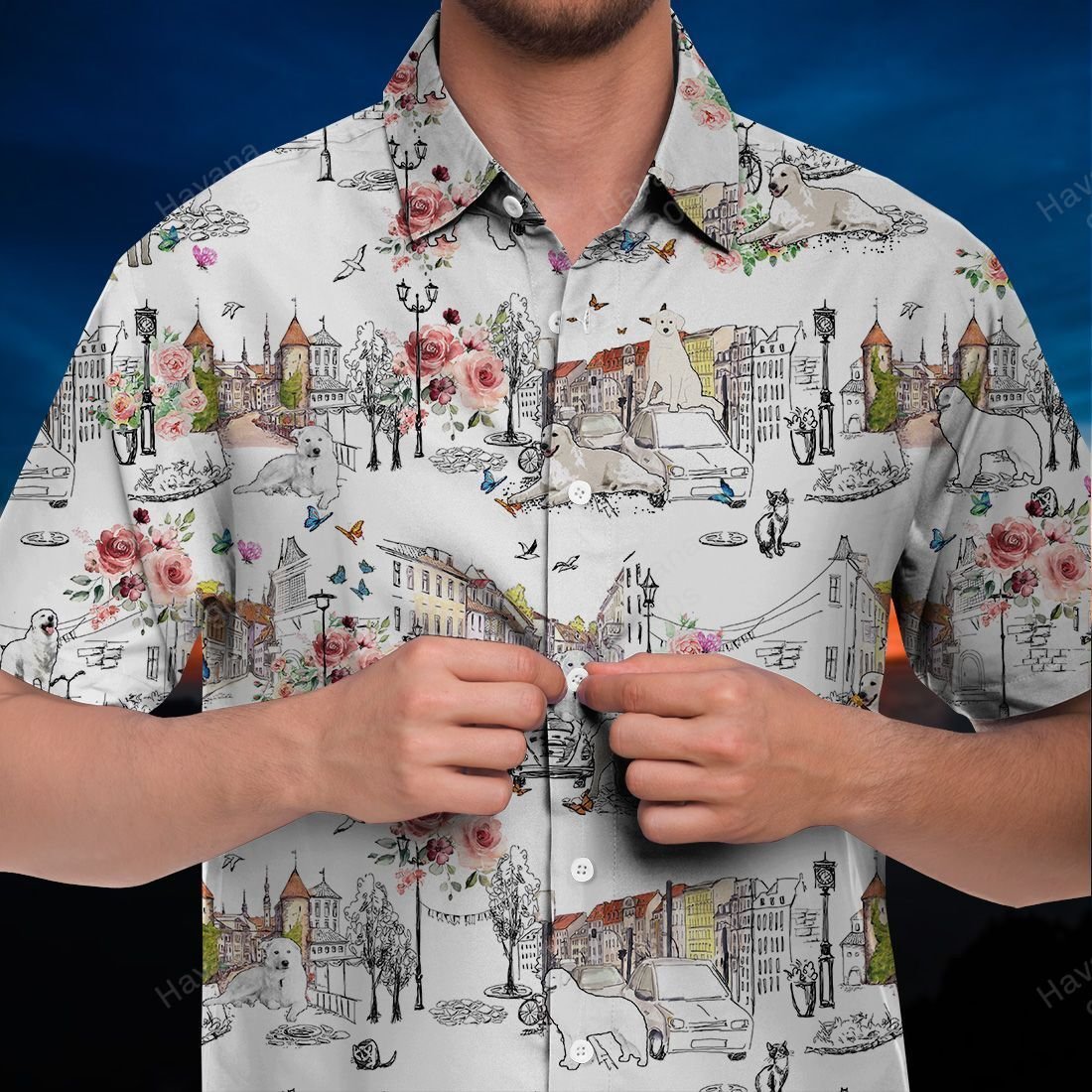 Kuvasz Dog Hawaii Shirt Floral City Ha56728