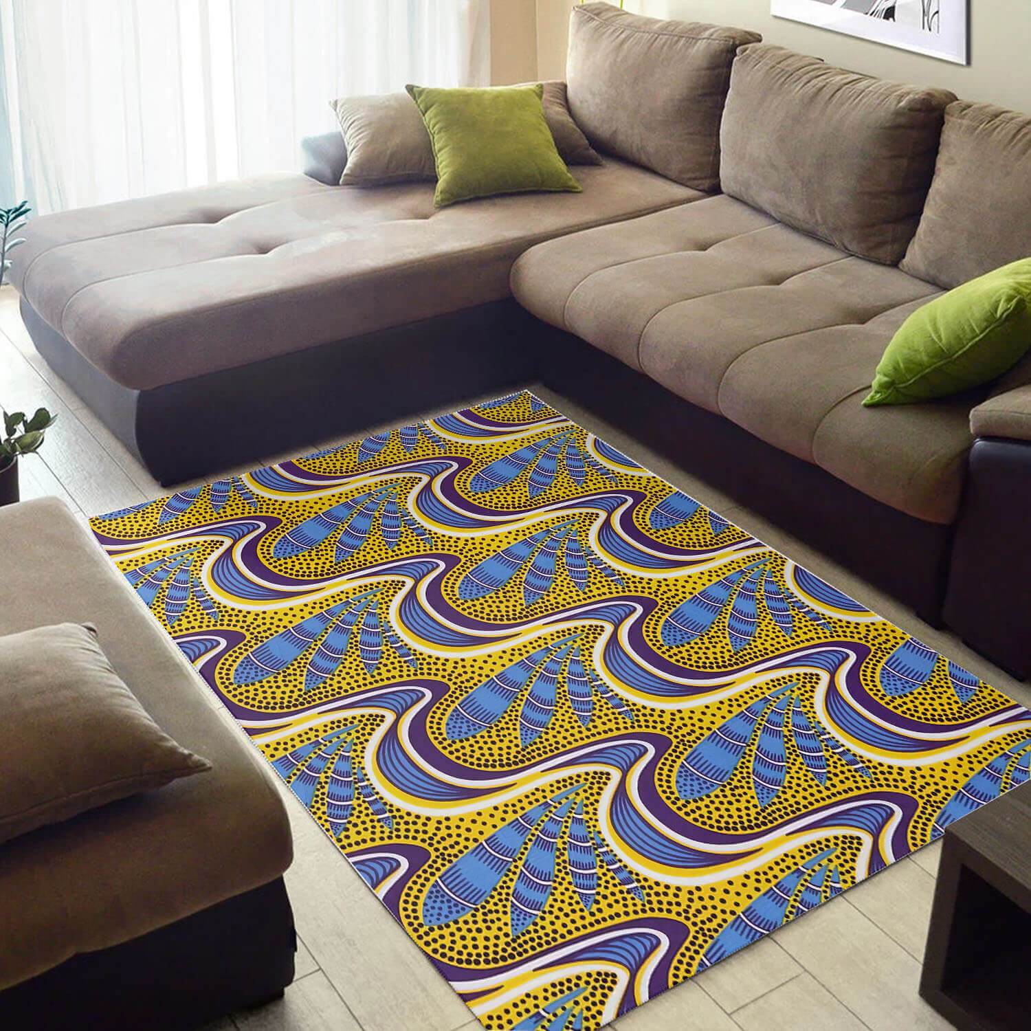 Modern African American Rug Beautiful Black History Month Afrocentric Pattern Art African Design Floor Rug African Themed Home Decor WBG3286