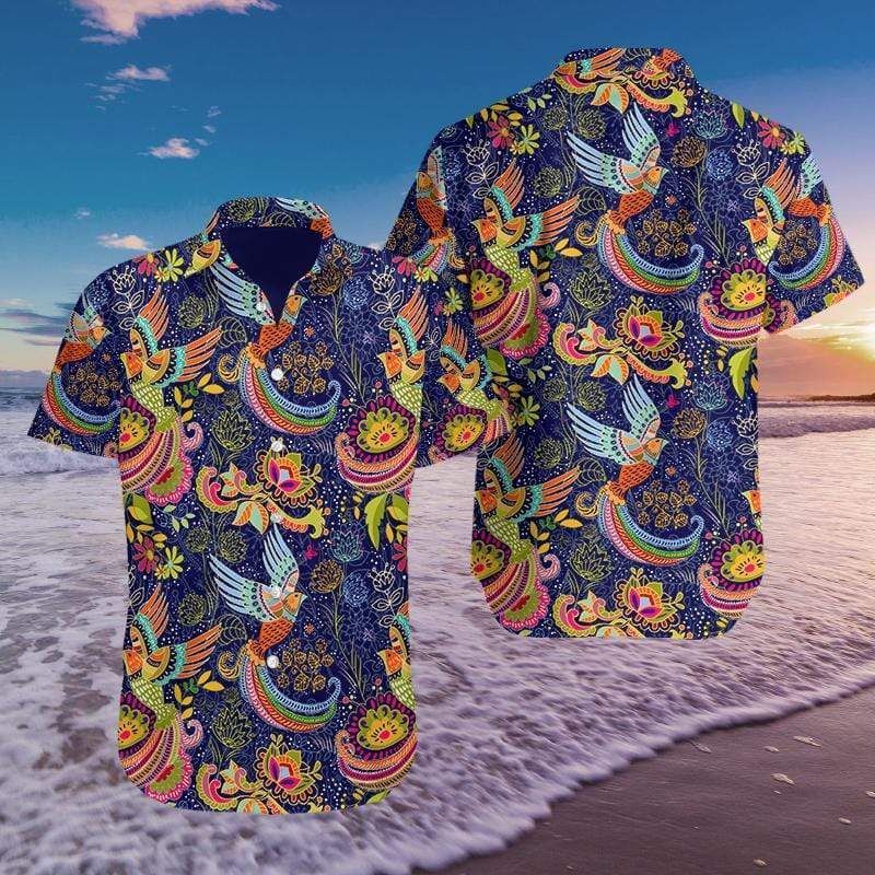 High Quality Colorful Hummingbird Mandala Summer Vibe Hawaii Aloha Shirts Ha65869