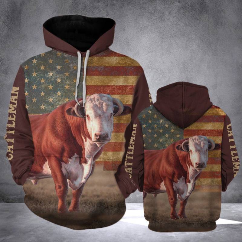 Animal Cale Animal Hereford Flag Hoodie