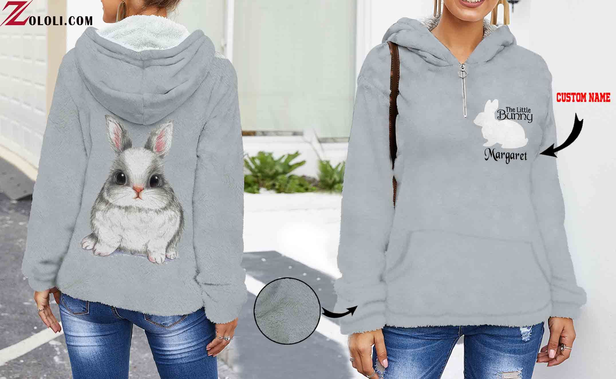 Bunny Fleece Hoodie 3D Txx