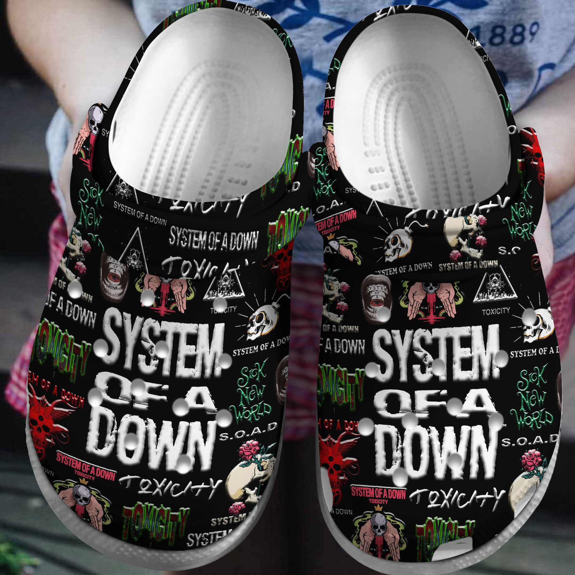 System Of A Down Music Crocs Crocband Clogs Shoes Comfortable For Men Women and Kids