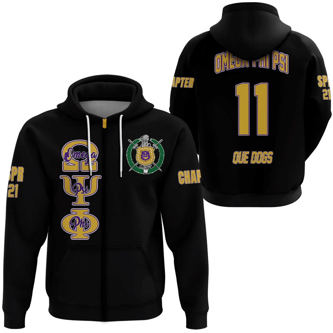 Fraternity Hoodie – Personalized Omega Psi Phi Zip Hoodie