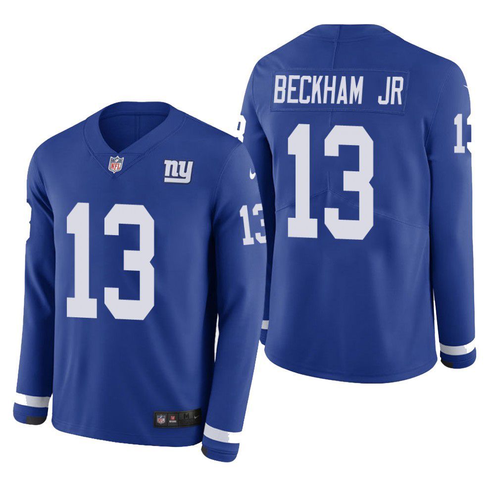 New York Giants Odell Beckham Jr. Therma Long Sleeve Mens Jersey jersey Blue