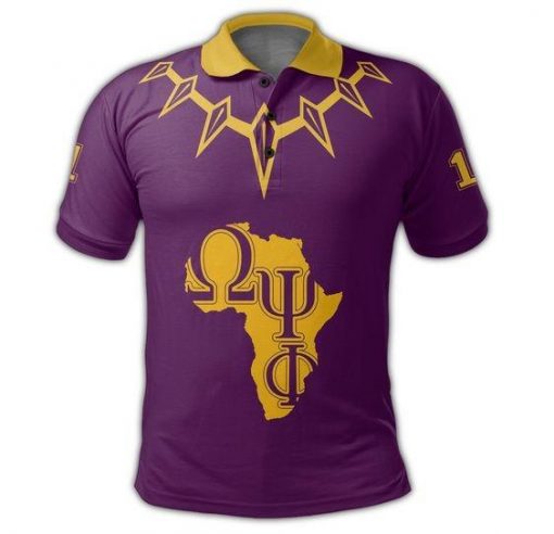 Omega Psi Phi 1911 Necklace Style Royal Purple Polo Shirt