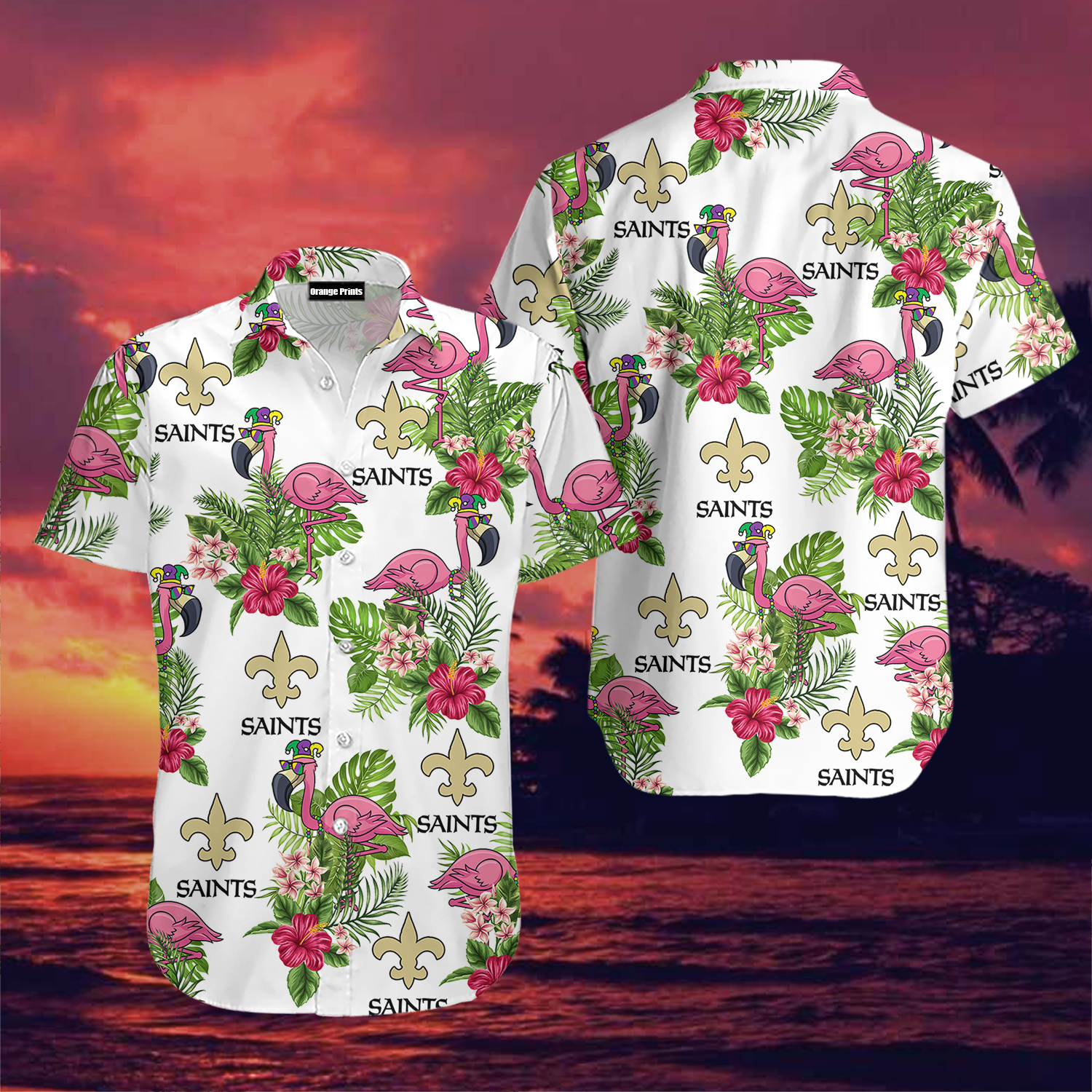 Happy Mardi Gras New Orleans Saints Floral Hawaii Shirt For Men Women Ha13255