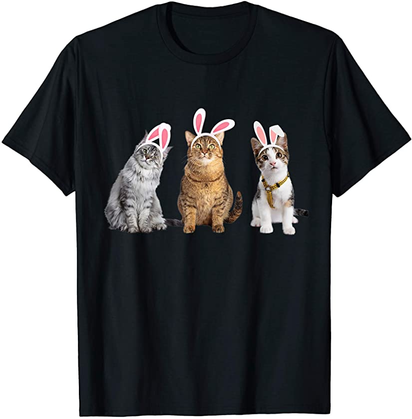 Cute Cats Wearing Bunny Ears Funny Easter T-Shirt