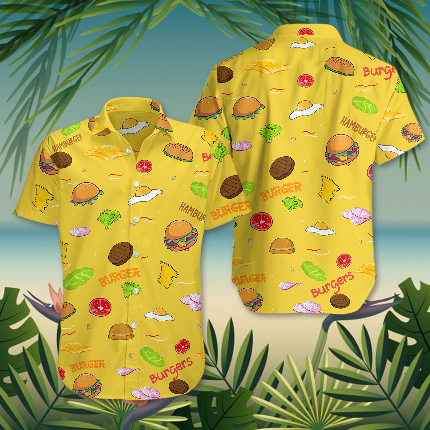 Hamburger Hawaiian Shirt Burger Graphic Tee Cute Summer For Women Men Gift Ha33200