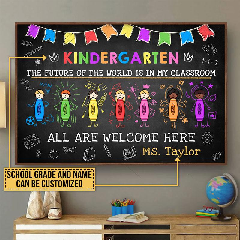 The Future Of The World Is In My Classroom Poster Canvas Home Décor Gifts For Friends