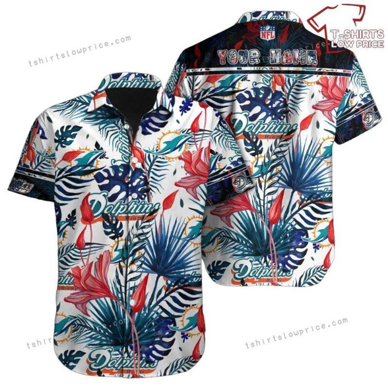 Miami Dolphins Hawaiian Shirt Nfl Football 3D Print Personalized Button Up Hawaiian Shirt