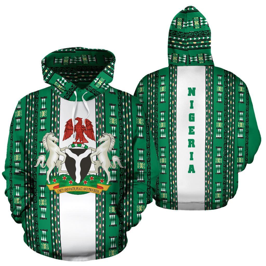 Nigeria Flag with Dashiki Hoodie K5