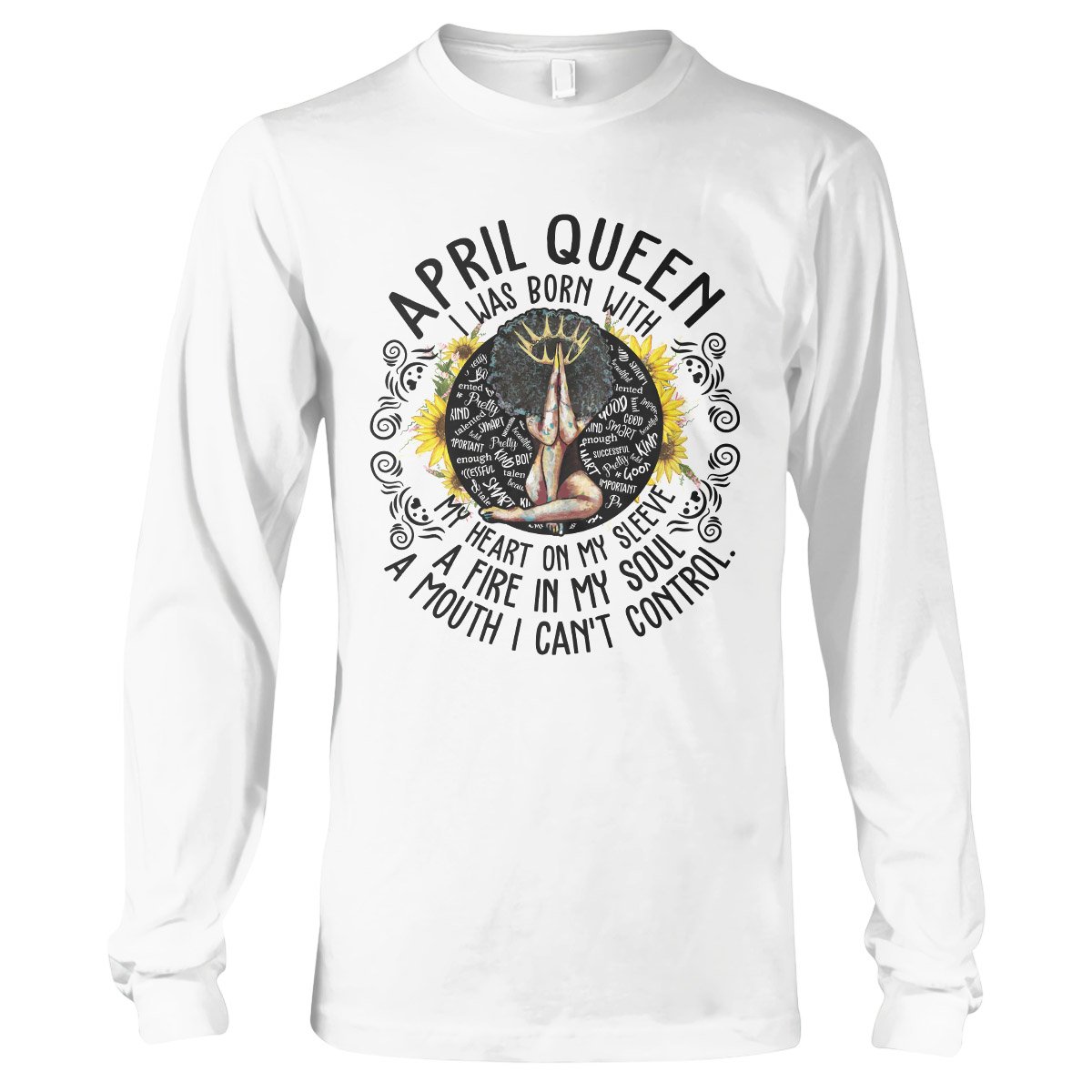 April Black Queen My Heart On My Sleeve Ez07 2909 Long Sleeve T-Shirt