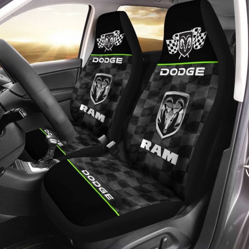 Dodge RAM- BDA Car Seat Cover (Set of 2) Ver 1 (Black)