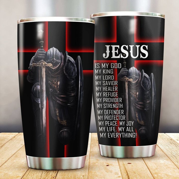 Black Knight God Jesus All Over Printed Tumbler