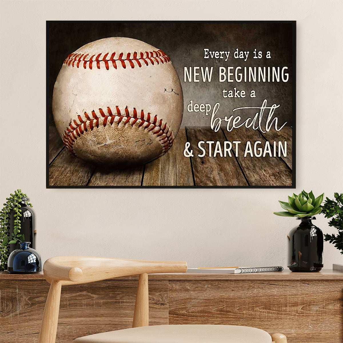 Baseball Canvas Wall Art Prints | Take A Deep Breath | Home Décor Gift For Baseball Players