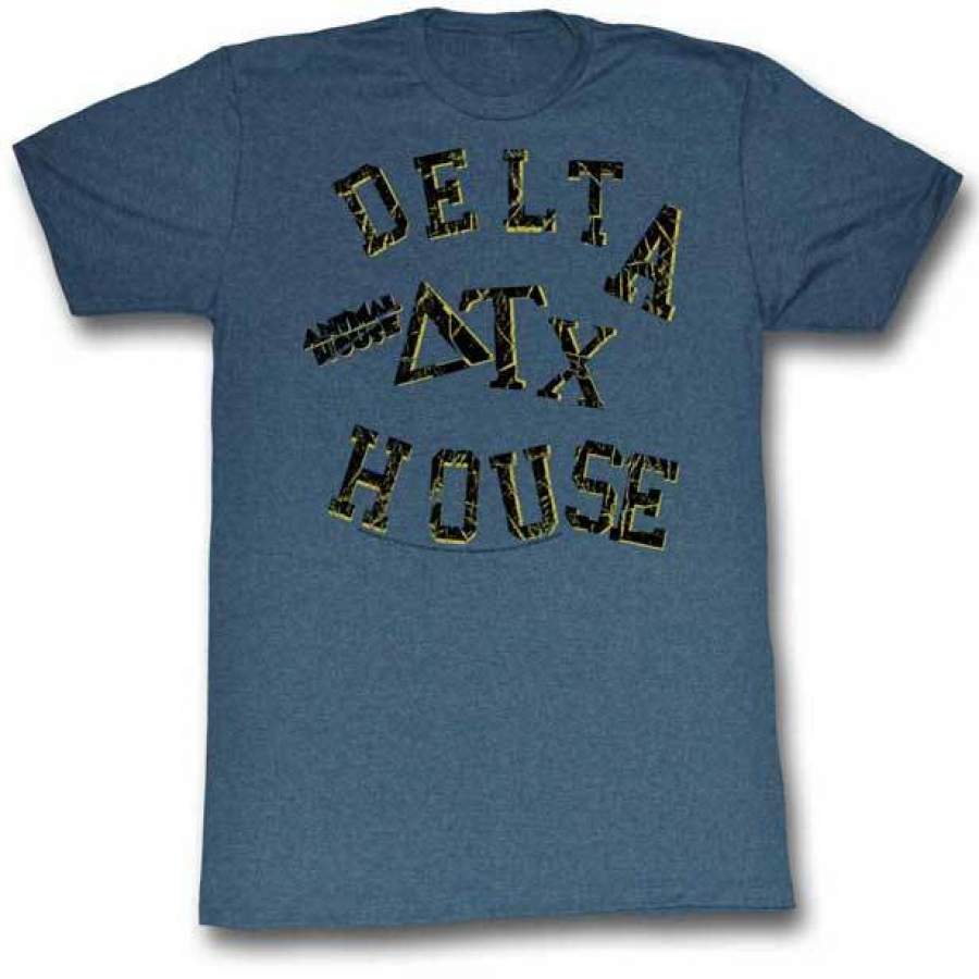 ANIMAL HOUSE-SMASHED-NAVY HEATHER ADULT S/S T-SHIRT