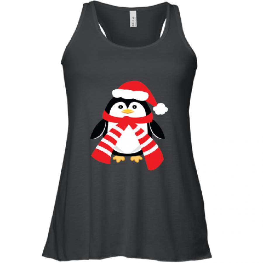 Cute Christmas Penguin shirt Racerback Tank