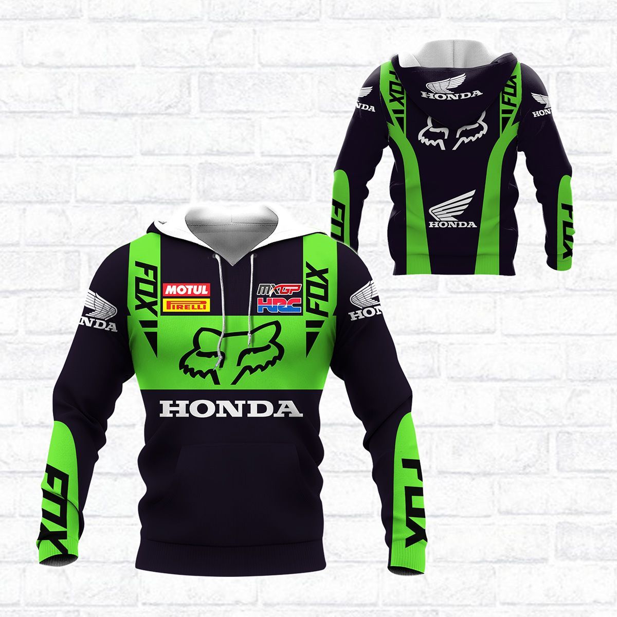 3D All Over Printed Honda Racing TNC-HT Shirts Ver1 (Black&Green)