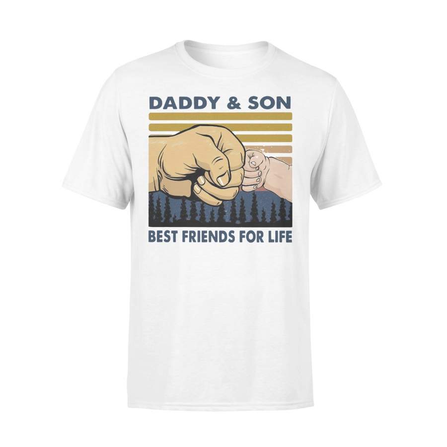 Daddy And Son Best Friends For Life Vintage Retro T-shirt