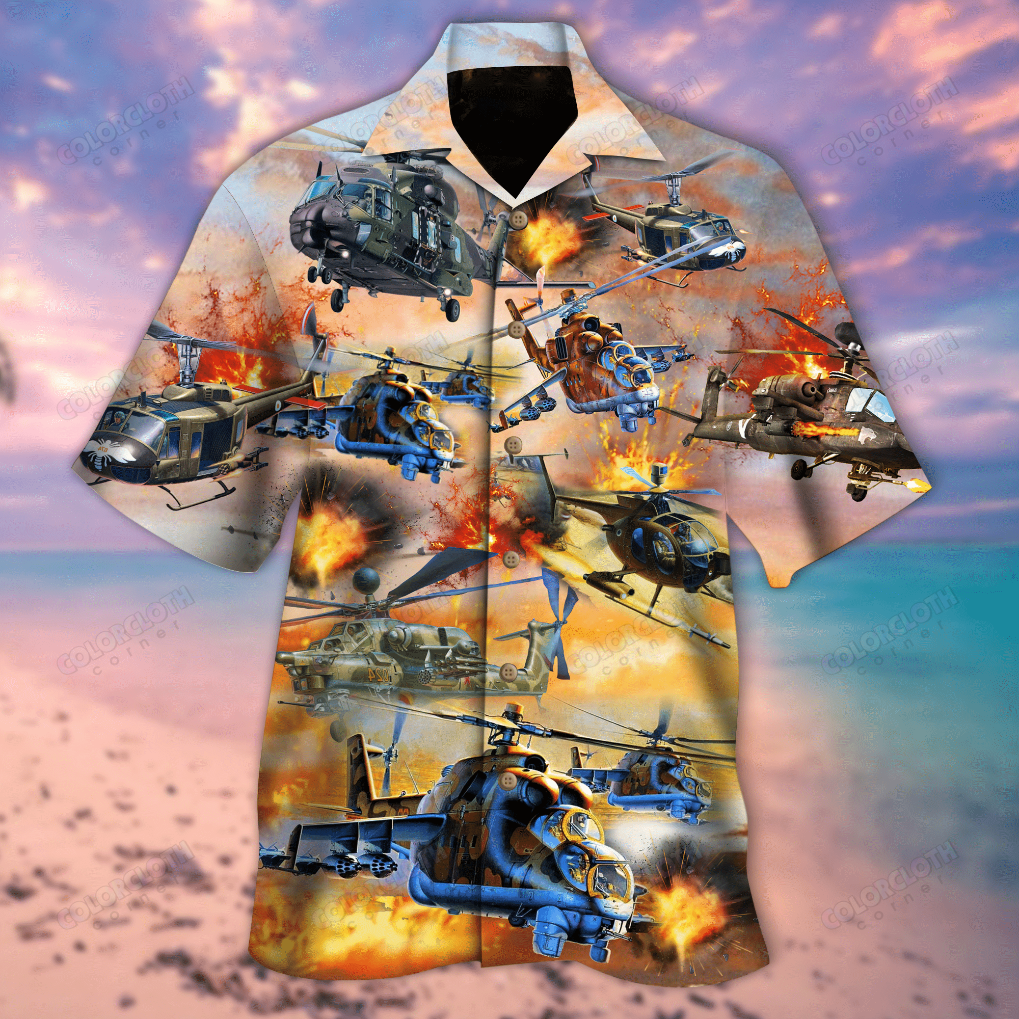 Never Underestimate An Old Man Who Flew In A Huey Hawaiian Shirt Re Ha100476