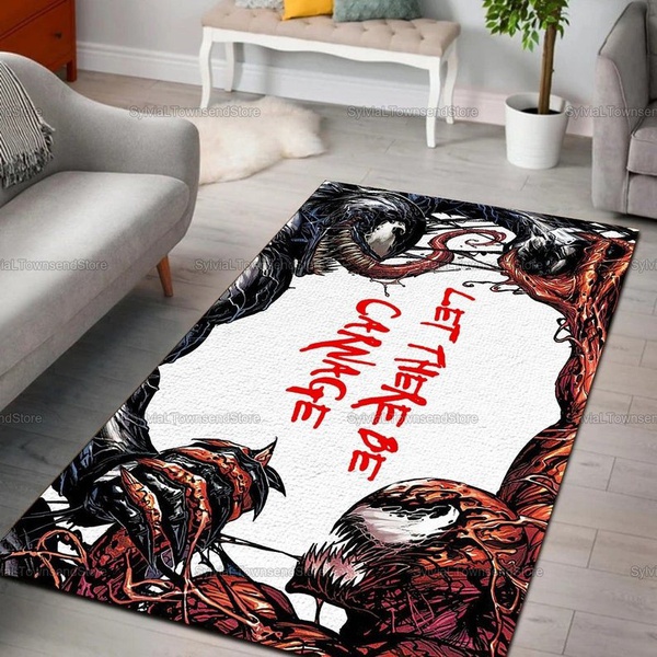 Venom Carnage Rug, Venom Rug, Venom Welcome Rug, Venom Halloween Rug