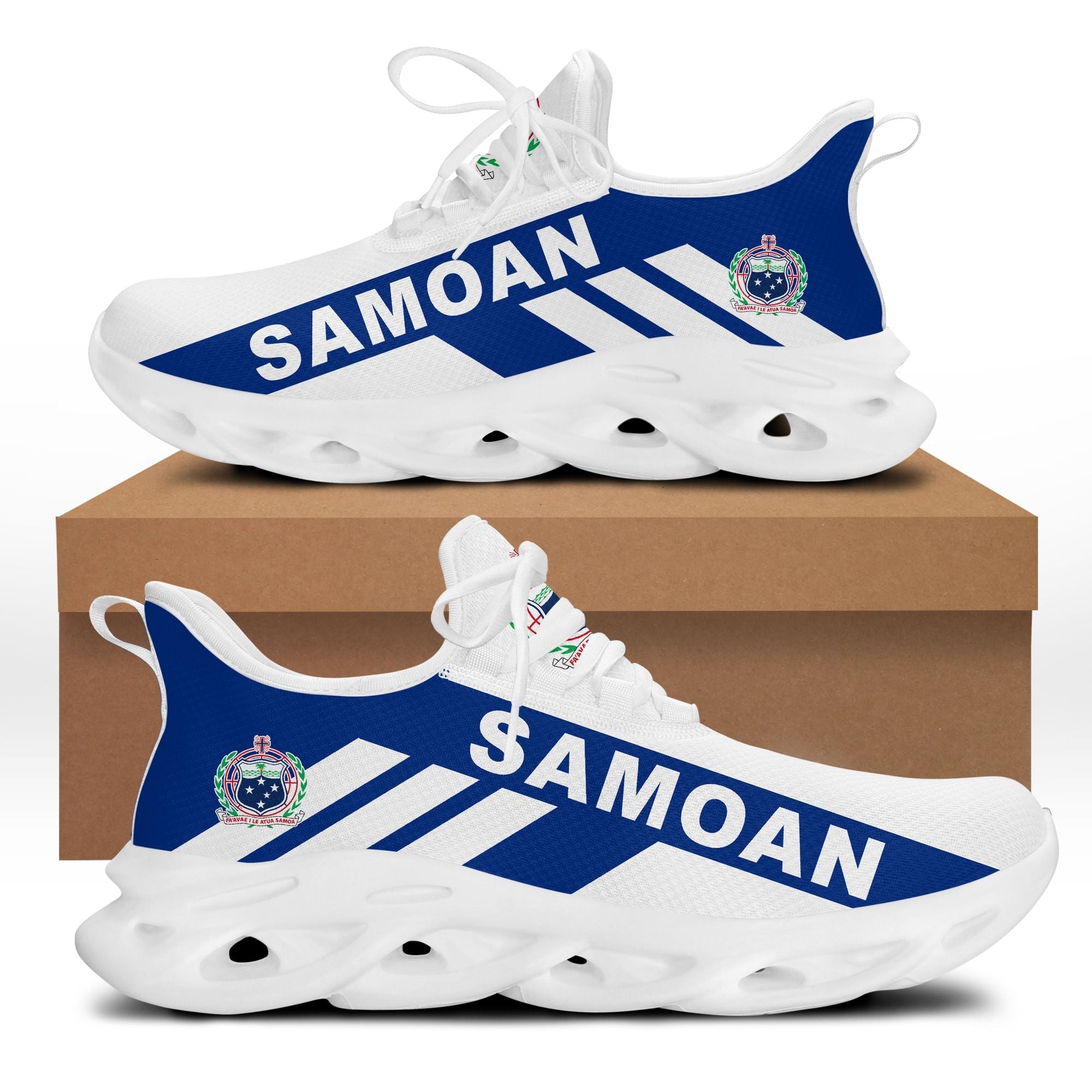 Polynesian Footwear – Samoa Flag Sport Clunky Sneakers Lt10