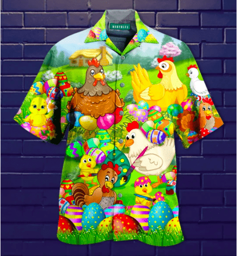 Check Out This Awesome Happy Easter So Cute Chicken On Farm Unisex Hawaii Aloha Shirts Ha48103