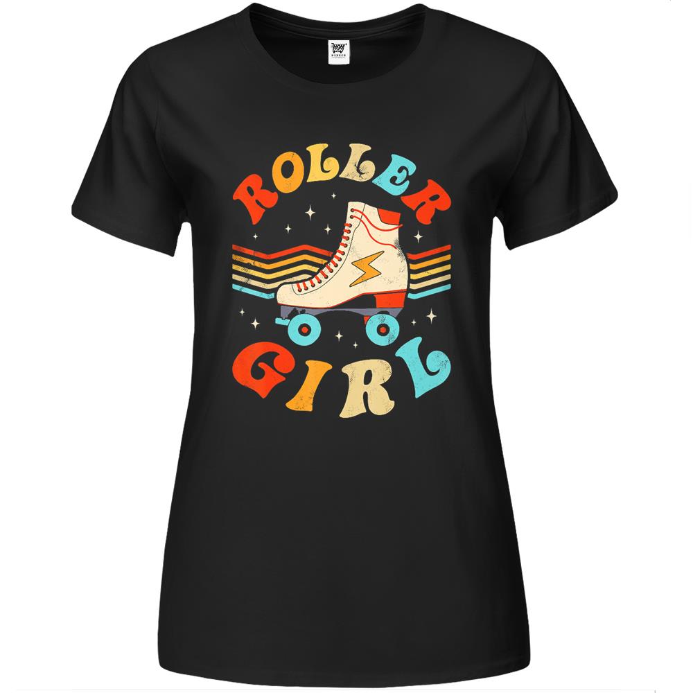 Roller Girl Skater Skating Retro Vintage 70S 80S Skates Gift Premium Womens T Shirts