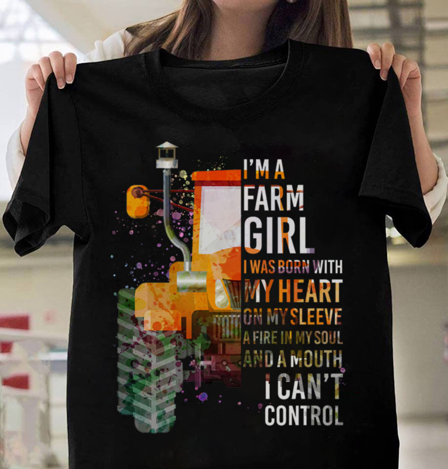 I’m A Farm Girl Funny Farm Girl Loves Tractors  Gift Graphic Unisex T Shirt, Sweatshirt, Hoodie Size S – 5XL