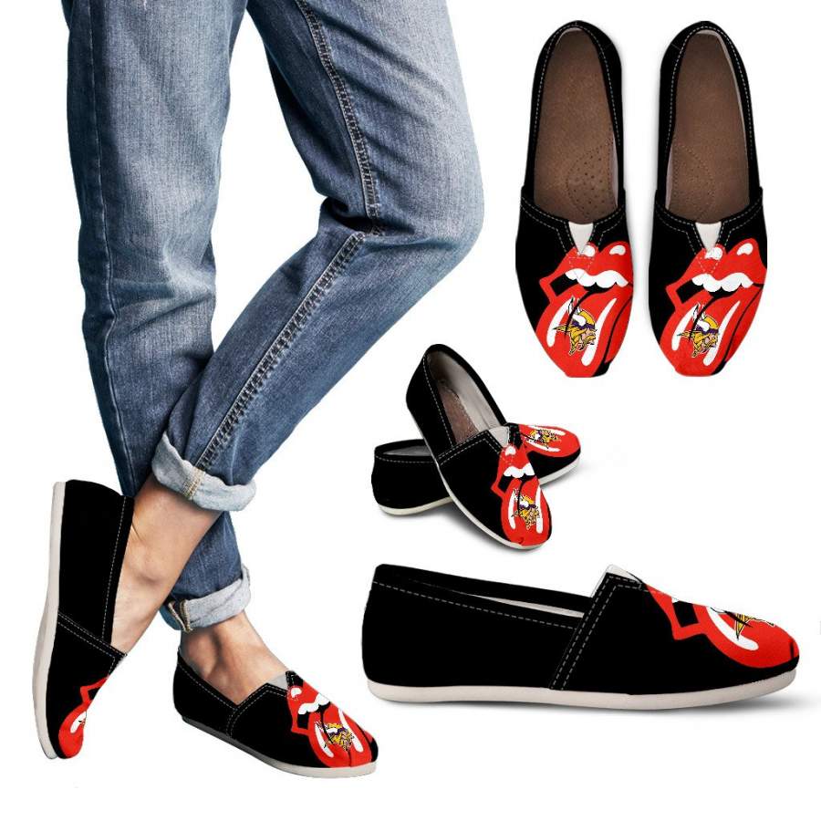 Hot Sexy Lip Valentine Romantic Logo Minnesota Vikings Casual Shoes