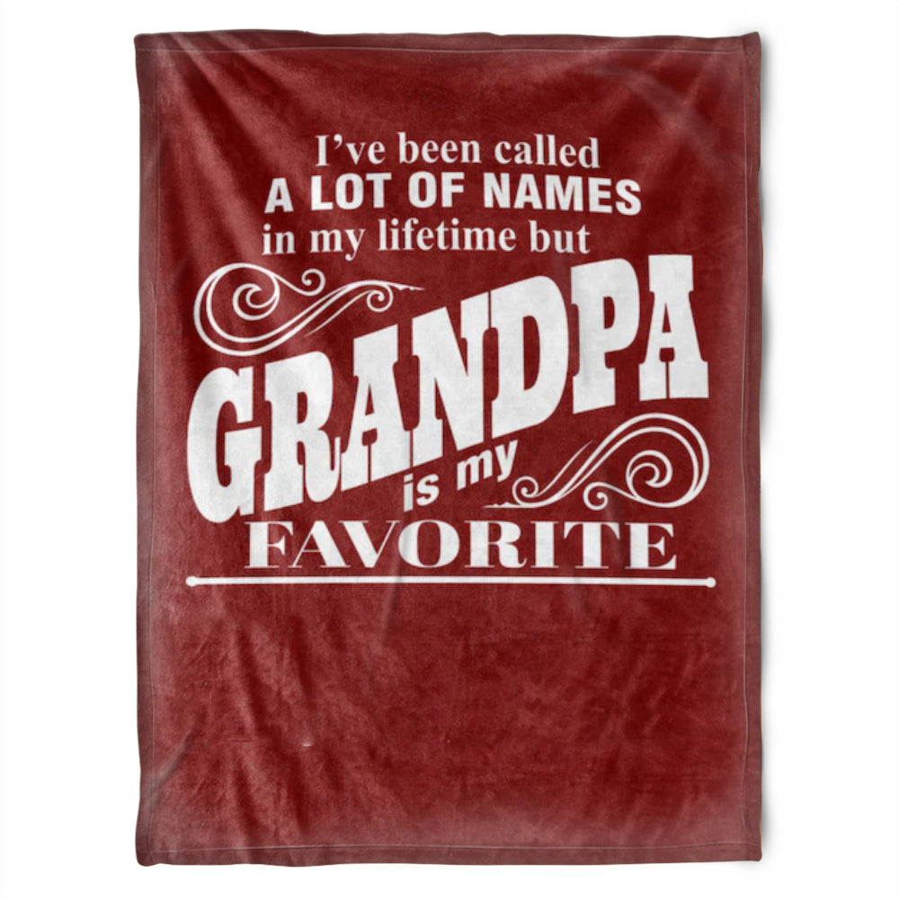 To My Grandpa My Grandpa Is My Favorite Fleece Blanket Gift For Grandparents Gift From Granddaughter Gift For Grandson Home Decor Bedding Couch Sofa Soft And Comfy Cozy